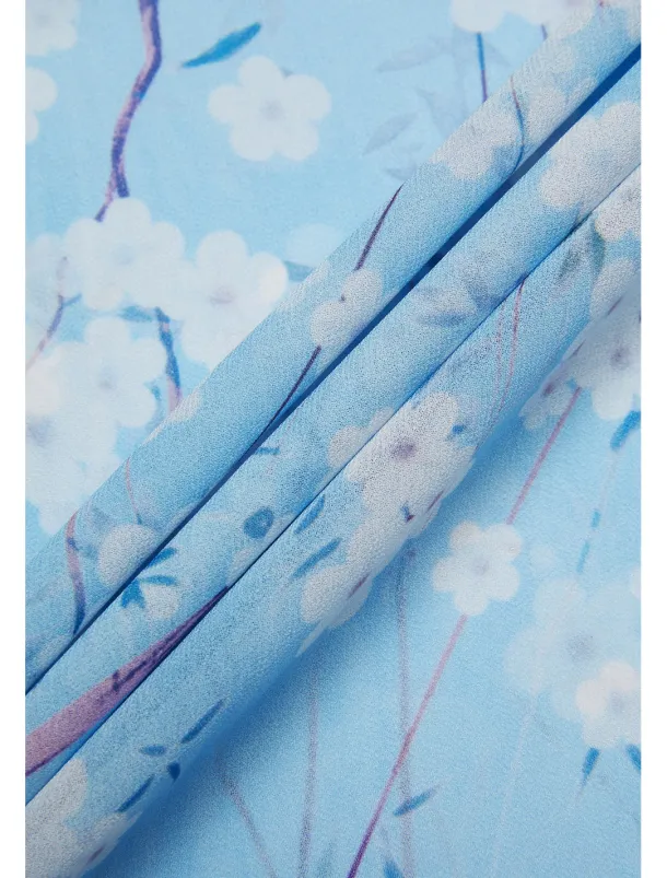 Women's Maxi Dress A Line Dress Elegant Daily Date Regular Fit Floral V Neck Blue Summer