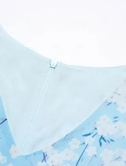 Women's Maxi Dress A Line Dress Elegant Daily Date Regular Fit Floral V Neck Blue Summer