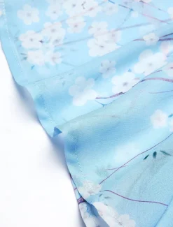 Women's Maxi Dress A Line Dress Elegant Daily Date Regular Fit Floral V Neck Blue Summer