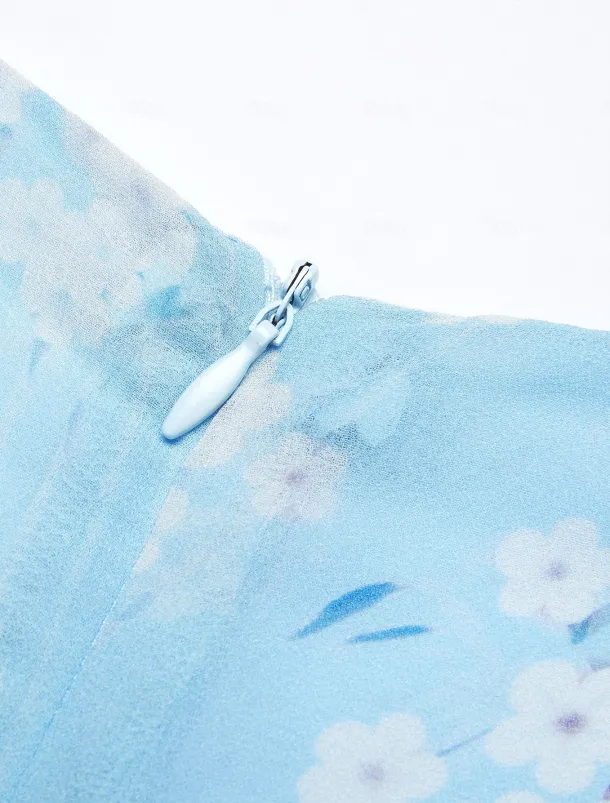 Women's Maxi Dress A Line Dress Elegant Daily Date Regular Fit Floral V Neck Blue Summer