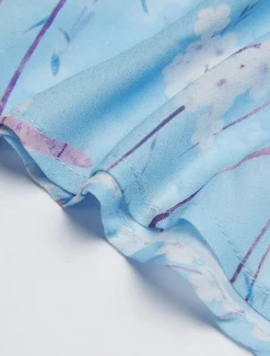 Women's Maxi Dress A Line Dress Elegant Daily Date Regular Fit Floral V Neck Blue Summer