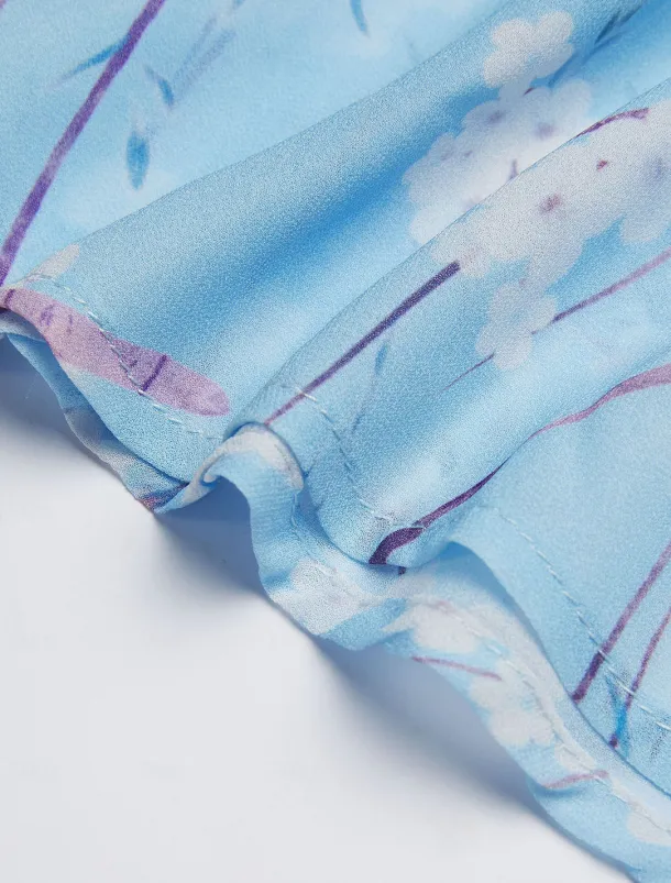 Women's Maxi Dress A Line Dress Elegant Daily Date Regular Fit Floral V Neck Blue Summer