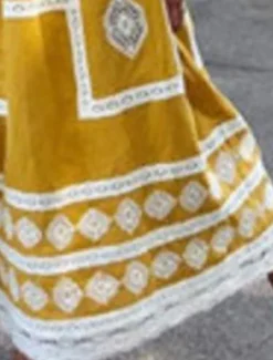 Women's Maxi Dress Casual Dress Boho Chic Dresses Boho Dress Bohemia Cute Stylish Vacation Daily Beach Loose Fit Graphic Sleeveless Square Neck Yellow Red Green Summer