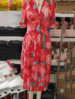 Women's Maxi Dress Corset Dress A Line Dress Summer Dress Stylish Casual Vacation Daily Regular Fit Floral Short Sleeve V Neck Red Sky Blue Green Summer