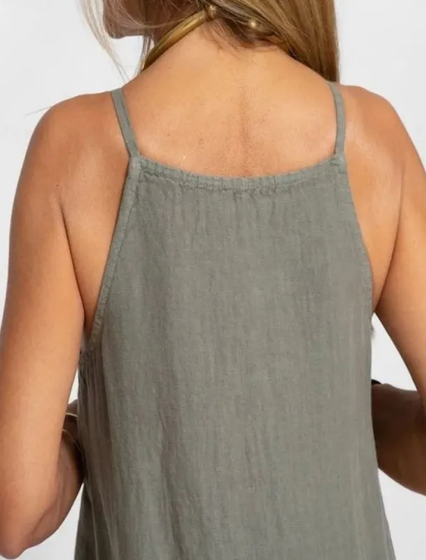 Women's Maxi Dress Cotton Linen Dresses Casual Dress Slip Dress Basic Casual Vacation Daily Regular Fit Plain Sleeveless Strap White Army Green Summer