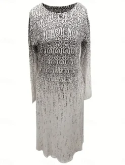 Women's Maxi Dress Ethnic Dress Print Dress Spring Dress Vintage Ethnic Tribal Outdoor Vacation Daily Regular Fit Floral Tribal Long Sleeve Crew Neck White Yellow Wine Blue Summer Spring Fall