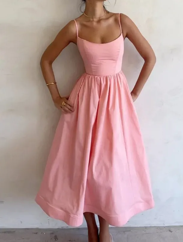 Women's Maxi Dress White Dress Graduation Dress Casual Dress Swing Dress Elegant Streetwear Maxi Vacation Street Holiday Regular Fit Sleeveless Strap White Pink Blue Purple Summer