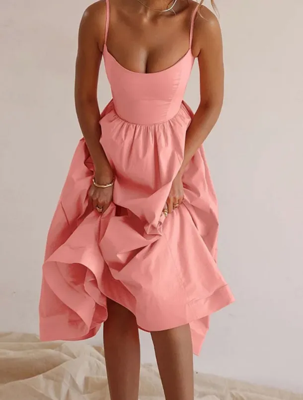 Women's Maxi Dress White Dress Graduation Dress Casual Dress Swing Dress Elegant Streetwear Maxi Vacation Street Holiday Regular Fit Sleeveless Strap White Pink Blue Purple Summer