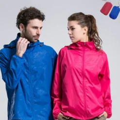 Women's Men's Waterproof Hiking Raincoat UPF 50+ UV Sun Protection Zip Up Hoodie Long Sleeve Fishing Running Jacket Windbreaker Summer Outdoor Windproof Sunscreen UV Resistant Jacket Top Climbing