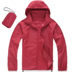 Women's Men's Waterproof Hiking Raincoat UPF 50+ UV Sun Protection Zip Up Hoodie Long Sleeve Fishing Running Jacket Windbreaker Summer Outdoor Windproof Sunscreen UV Resistant Jacket Top Climbing