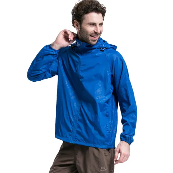 Women's Men's Waterproof Hiking Raincoat UPF 50+ UV Sun Protection Zip Up Hoodie Long Sleeve Fishing Running Jacket Windbreaker Summer Outdoor Windproof Sunscreen UV Resistant Jacket Top Climbing