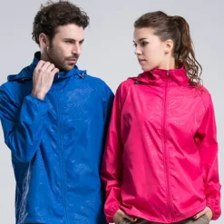 Women's Men's Waterproof Hiking Raincoat UPF 50+ UV Sun Protection Zip Up Hoodie Long Sleeve Fishing Running Jacket Windbreaker Summer Outdoor Windproof Sunscreen UV Resistant Jacket Top Climbing