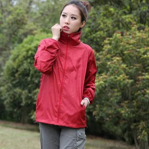 Women's Men's Waterproof Hiking Raincoat UPF 50+ UV Sun Protection Zip Up Hoodie Long Sleeve Fishing Running Jacket Windbreaker Summer Outdoor Windproof Sunscreen UV Resistant Jacket Top Climbing