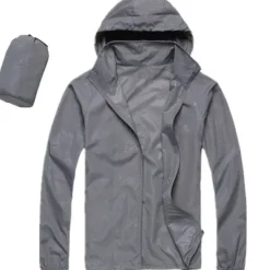 Women's Men's Waterproof Hiking Raincoat UPF 50+ UV Sun Protection Zip Up Hoodie Long Sleeve Fishing Running Jacket Windbreaker Summer Outdoor Windproof Sunscreen UV Resistant Jacket Top Climbing