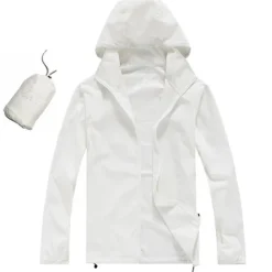 Women's Men's Waterproof Hiking Raincoat UPF 50+ UV Sun Protection Zip Up Hoodie Long Sleeve Fishing Running Jacket Windbreaker Summer Outdoor Windproof Sunscreen UV Resistant Jacket Top Climbing