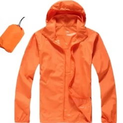 Women's Men's Waterproof Hiking Raincoat UPF 50+ UV Sun Protection Zip Up Hoodie Long Sleeve Fishing Running Jacket Windbreaker Summer Outdoor Windproof Sunscreen UV Resistant Jacket Top Climbing
