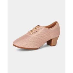 Women's Mesh Lace-Up Ballroom Dance Shoes with Low Heel, Breathable Professional Practice Footwear for Latin and Waltz Performance