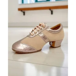 Women's Mesh Lace-Up Latin Dance Shoes - Breathable Professional Ballroom Practice Footwear with Low Heel for Performers