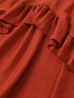 Women's Midi Dress Boho Dress Western Dress Fashion Modern Outdoor Holiday Going out Regular Fit Plain Long Sleeve V Neck Maroon Summer