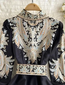 Women's Midi Dress Boho Dress Fashion Holiday Going out Weekend Regular Fit Flower Long Sleeve Shirt Collar Black Blue Apricot Summer