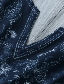 Women's Midi Dress Boho Dress Western Dress Fashion Classic Holiday Going out Weekend Regular Fit Flower Long Sleeve V Neck Dark Blue Summer