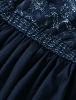 Women's Midi Dress Boho Dress Western Dress Fashion Classic Holiday Going out Weekend Regular Fit Flower Long Sleeve V Neck Dark Blue Summer