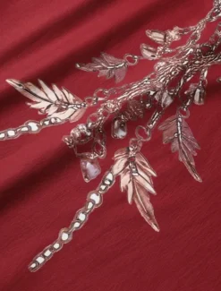 Women's Midi Dress Boho Dress Vintage Classic Vacation Daily Holiday Regular Fit Flower Long Sleeve V Neck Red Summer