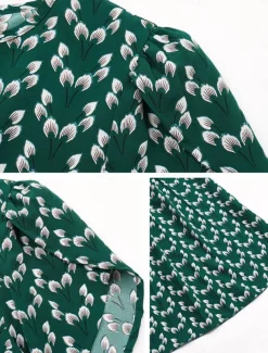 Women's Midi Dress Casual Dress A Line Dress Stylish Casual Vacation Daily Regular Fit Floral Short Sleeve V Neck Dark Green Summer