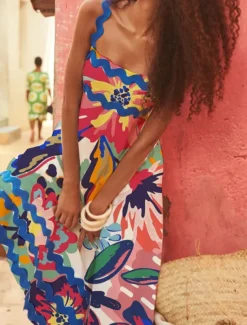 Women's Midi Dress Floral Dress Slip Dress Print Dress Classic Modern Outdoor Vacation Holiday Regular Fit Flower Sleeveless Spaghetti Strap White Navy Blue Royal Blue Blue Summer