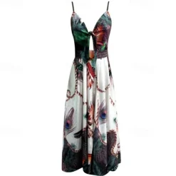 Women's Midi Dress Graduation Dress Swing Dress Summer Dress Slip Dress Fashion Outdoor Holiday Date Regular Fit Leopard Flower Sleeveless Straps Black White Ivory Red Summer