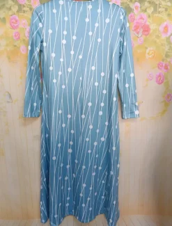 Women's Midi Dress Polka Dot Dress Polka Dot Classic Office Daily Split Long Sleeve Crew Neck Dress Regular Fit Light Sky Blue Fall S M L XL XXL