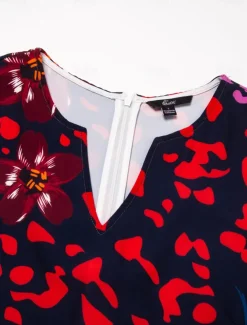 Women's Midi Dress Shift Dress Sundress Floral Pocket Print V Neck Date Vacation Short Sleeve Summer Spring