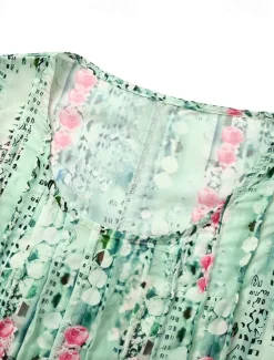 Women's Midi Dress Tank Dress Floral Graphic Ruched Pocket Crew Neck Daily Vacation Sleeveless Summer Spring