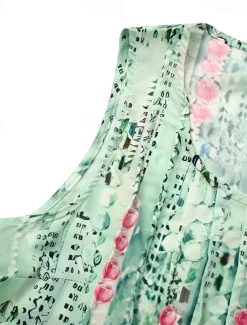 Women's Midi Dress Tank Dress Floral Graphic Ruched Pocket Crew Neck Daily Vacation Sleeveless Summer Spring