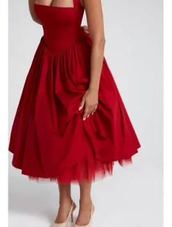 Women's Midi Dress White Dress Graduation Dress Fashion Modern Birthday Holiday Graduation Regular Fit Plain Sleeveless Halter Neck Black White Red Summer