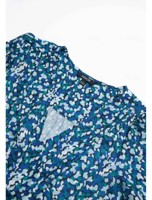 Women's Mid-Length Dress Short Sleeve V-neck Floral Print Bohemian Style Comfortable Beach Vacation Wear Blue White Summer Spring Clothing Apparel
