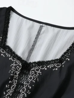 Women's Mini Dress Boho Dress Western Dress Fashion Classic Outdoor Vacation Holiday Regular Fit Flower Short Sleeve V Neck Black Dark Blue Summer