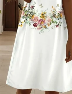 Women's Mini Dress Casual Dress Elegant Tropical Hawaiian Daily Regular Fit Floral Short Sleeve Crew Neck Pearl Black Pink Blue Summer