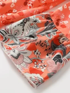 Women's Mini Dress Casual Dress Boho Dress Spring Dress Vacation Streetwear Vacation Street Holiday Regular Fit Floral Long Sleeve Split Neck Pink Blue Green Summer Spring