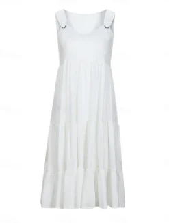 Women's Mini Dress Casual Dress Slip Dress Stylish Basic Casual Vacation Daily Regular Fit Plain Sleeveless V Neck Black White Yellow Pink Summer Spring