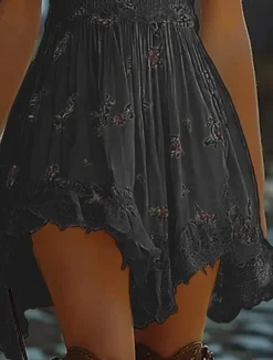 Women's Mini Dress Casual Dress Summer Dress Slip Dress Boho Dress Vintage Vacation Daily Going out Regular Fit Floral Sleeveless Straps Black White Summer