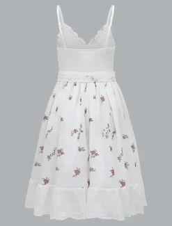 Women's Mini Dress Casual Dress Summer Dress Slip Dress Boho Dress Vintage Vacation Daily Going out Regular Fit Floral Sleeveless Straps Black White Summer