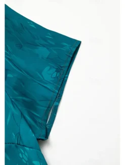 Women's Mini Dress Petite Dress Sundress A Line Dress Summer Dress Fashion Streetwear Modern Outdoor Vacation Daily Loose Fit Floral Short Sleeve Sweetheart Silver Blue Dark Green Fuchsia