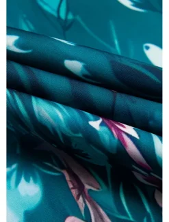 Women's Mini Dress Petite Dress Sundress A Line Dress Summer Dress Fashion Streetwear Modern Outdoor Vacation Daily Loose Fit Floral Short Sleeve Sweetheart Silver Blue Dark Green Fuchsia