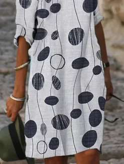 Women's Mini Dress Petite Dress T Shirt Dress Tee Dress Shift Dress Summer Dress Active Vintage Fashion Outdoor Vacation Work Regular Fit Floral Half Sleeve V Neck Pink Navy Blue Blue Gray