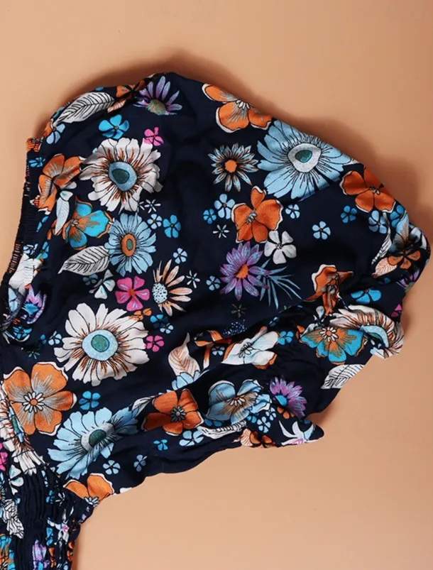 Women's Mini Dress Petite Dress Casual Dress Summer Dress Boho Dress Elegant Stylish Lantern Sleeve Vacation Daily Date Regular Fit Floral Short Sleeve Square Neck Black Pink Blue Summer