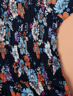 Women's Mini Dress Petite Dress Casual Dress Summer Dress Boho Dress Elegant Stylish Lantern Sleeve Vacation Daily Date Regular Fit Floral Short Sleeve Square Neck Black Pink Blue Summer