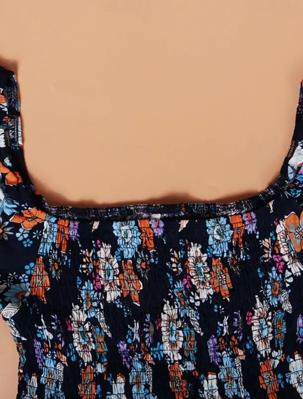 Women's Mini Dress Petite Dress Casual Dress Summer Dress Boho Dress Elegant Stylish Lantern Sleeve Vacation Daily Date Regular Fit Floral Short Sleeve Square Neck Black Pink Blue Summer