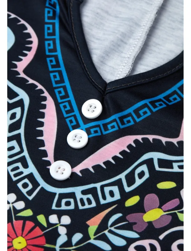 Women's Mini Dress Petite Dress T Shirt Dress Tee Dress Sundress Summer Dress Fashion Modern Mature Outdoor Vacation Casual Regular Fit Floral Sleeveless Split Neck Yellow Purple Summer