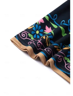 Women's Mini Dress Petite Dress T Shirt Dress Tee Dress Sundress Summer Dress Fashion Modern Mature Outdoor Vacation Casual Regular Fit Floral Sleeveless Split Neck Yellow Purple Summer